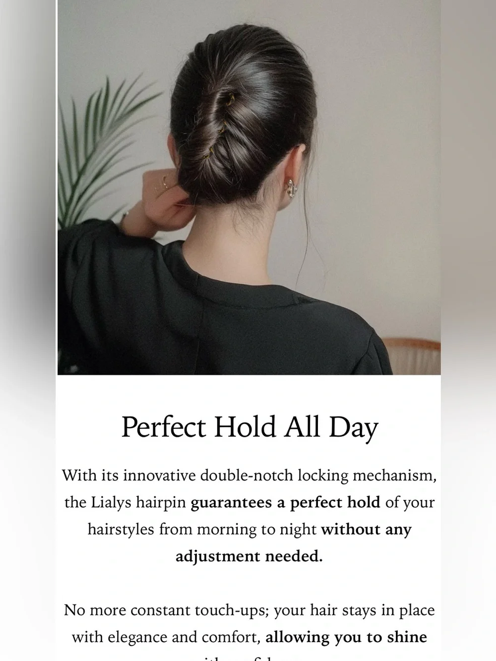 Prestige HairPins by Lialys, French-style, wavy U-shaped hair forks